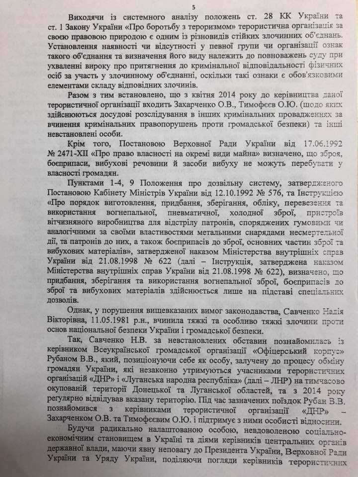"Їй потрібно в психлікарню": опубліковано подання на арешт Савченко