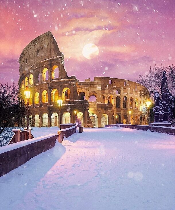 Рим вперше за багато років засипало снігом: опубліковані фото