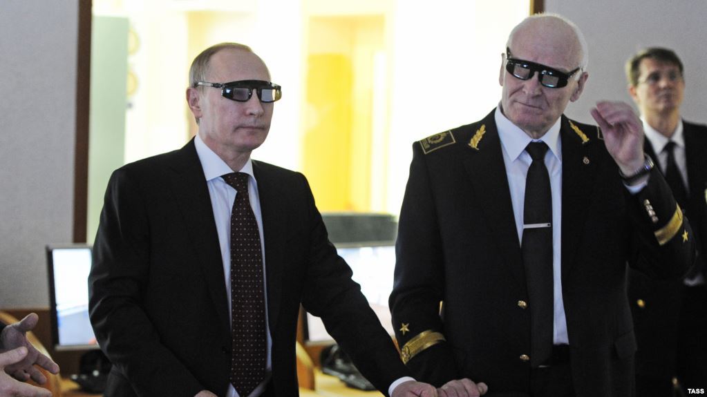 Владимир Путин и Владимир Литвиненко в лаборатории Горного университета