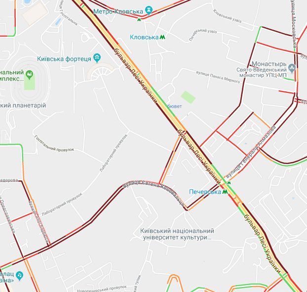 Киев сковали пробки: опубликована карта