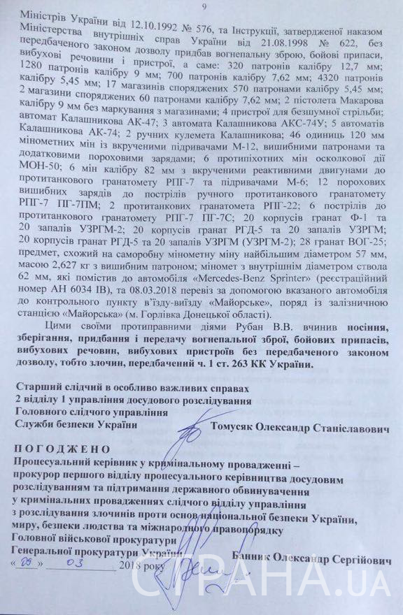 Рубана заподозрили в покушении на Порошенко: документ
