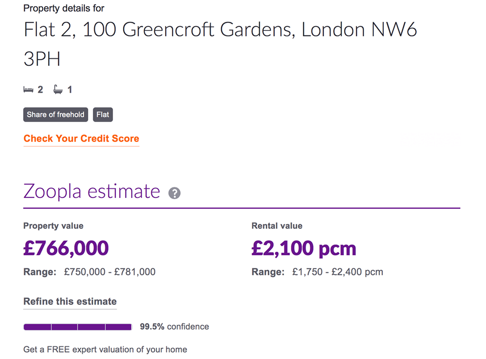 Стоимость новой лондонской квартиры Данилюка - более $1 млн (766 000 фунтов)