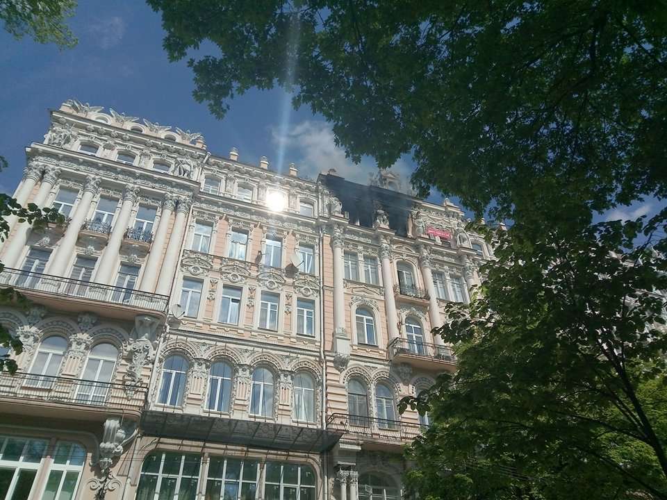Пожар в доме Гинзбурга в Киеве