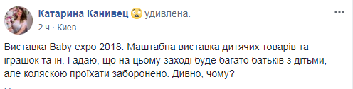 В Киеве не пускают с колясками на детский форум 