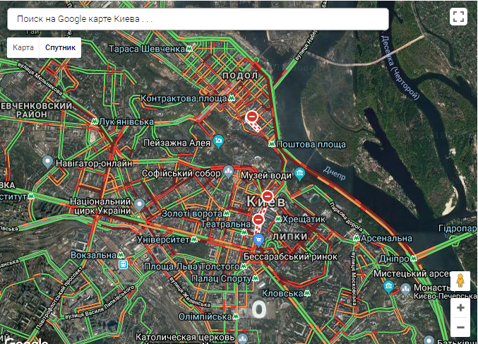 Киев сковали километровые пробки: как объехать. Карта