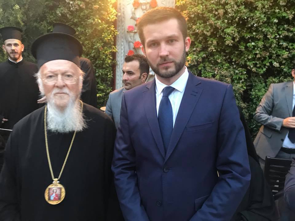 Вселенский Патриарх Варфоломей I принял делегацию из Украины во главе с волонтером Семеном Кабакаевим