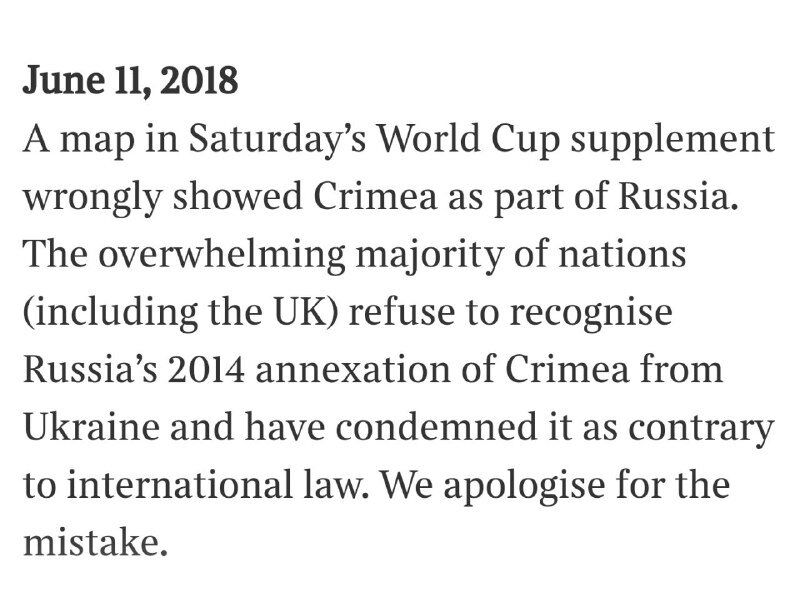 "Российский" Крым: Times объяснилась за скандальную карту