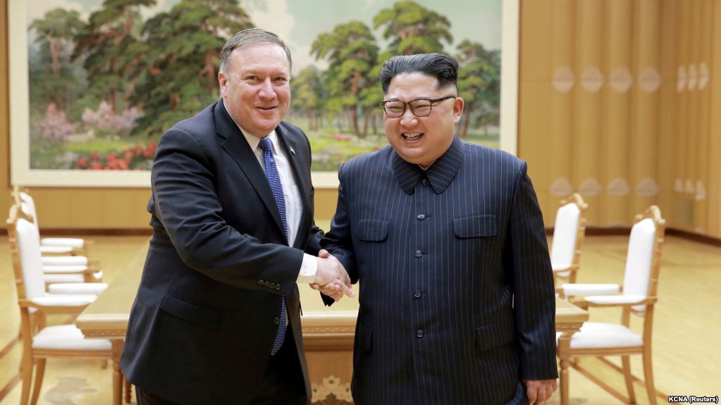 Госсекретарь США Майк Помпео и Лидер КНДР Ким Чен Ын