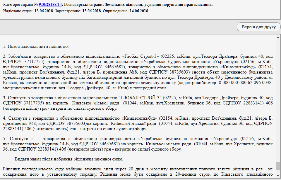 Квартири в продажу: в Києві забудовників зобов'язали знести багатоповерхівку