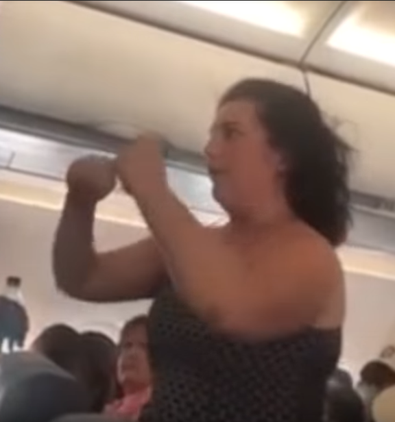 Буйная американка закатила истерику на борту самолета: видео