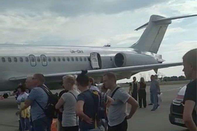 Скріншот відео аварійної посадки 29 червня
