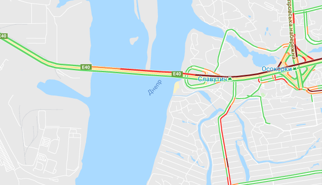 Київ паралізували затори: опублікована карта "червоних" вулиць