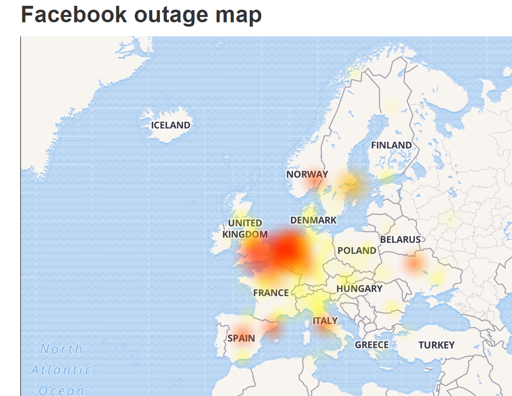 Часть Европы осталась без Facebook