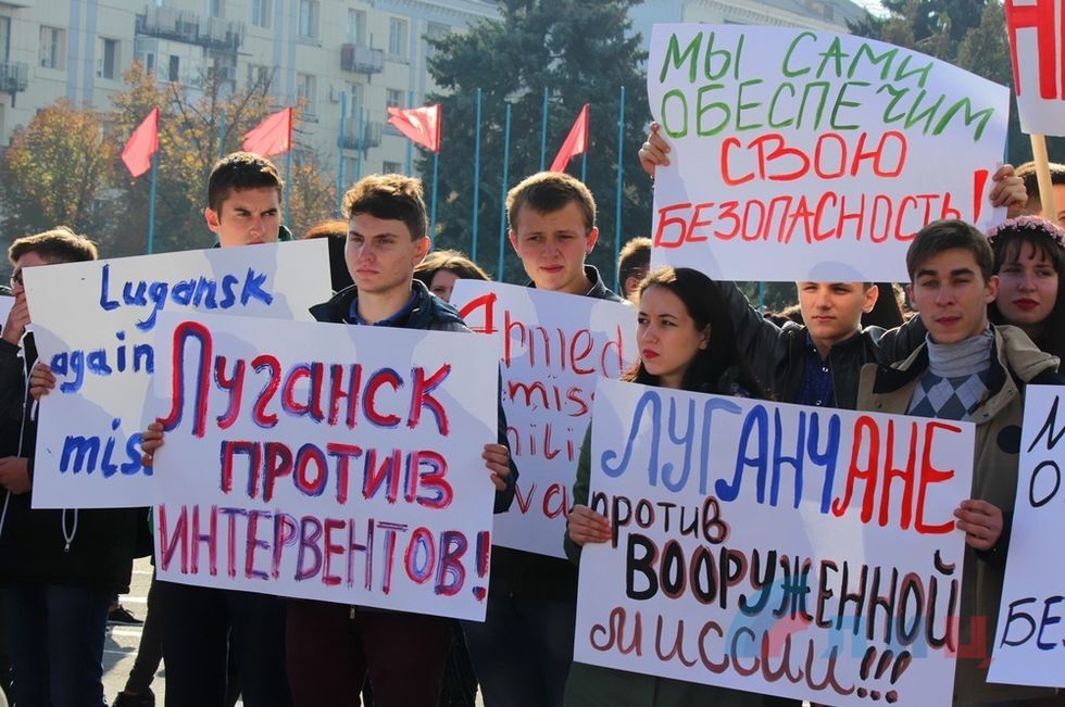 Митинг в Луганске, 2014 год