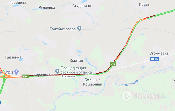 На трассе возле Житомира "мертвая" пробка растянулась на 11 км