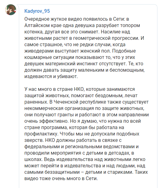 В России дочери чиновника с улыбкой разрубили котенка