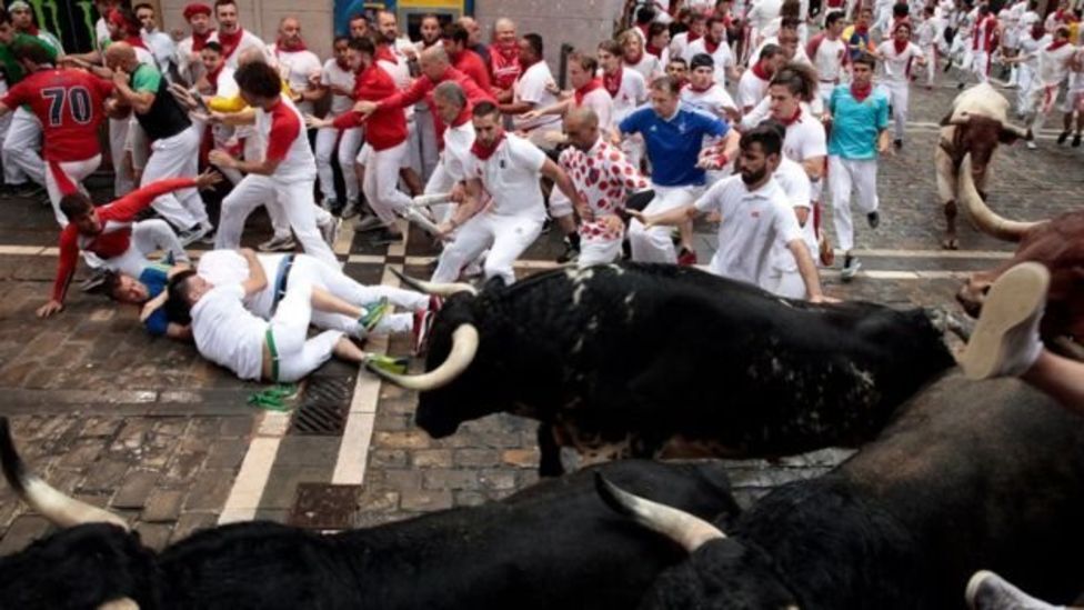 Не для слабонервных: на испанском фестивале быки покалечили людей. Фото