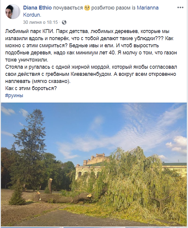 "Ви серйозно?" У Києві зі скандалом вирубали стародавні дерева