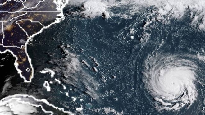 Ураган "Флоренс" из космоса