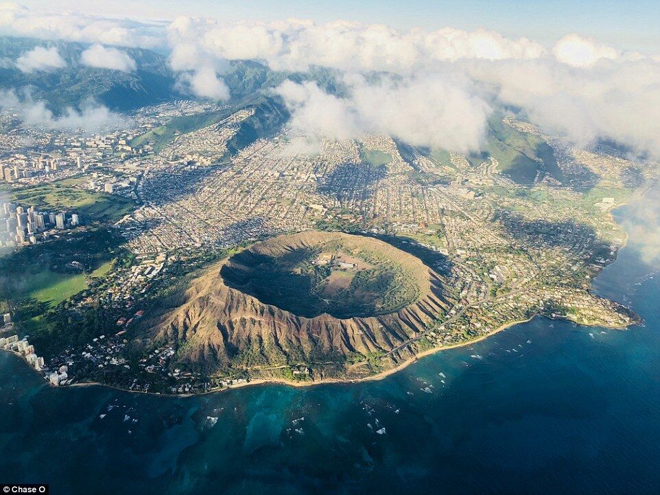 Чейз О сделал фото кратера вулкана Даймонд-Хед на острове Оаху на Гавайях