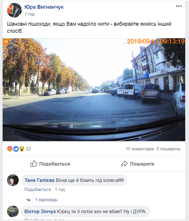 ''Ну і дура'': відео з пішоходом-порушником у Луцьку розлютило мережу
