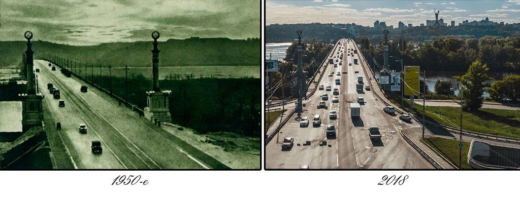 Как менялся один из старейших мостов Киева: фото за 68 лет