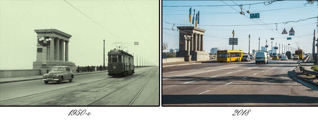 Как менялся один из старейших мостов Киева: фото за 68 лет