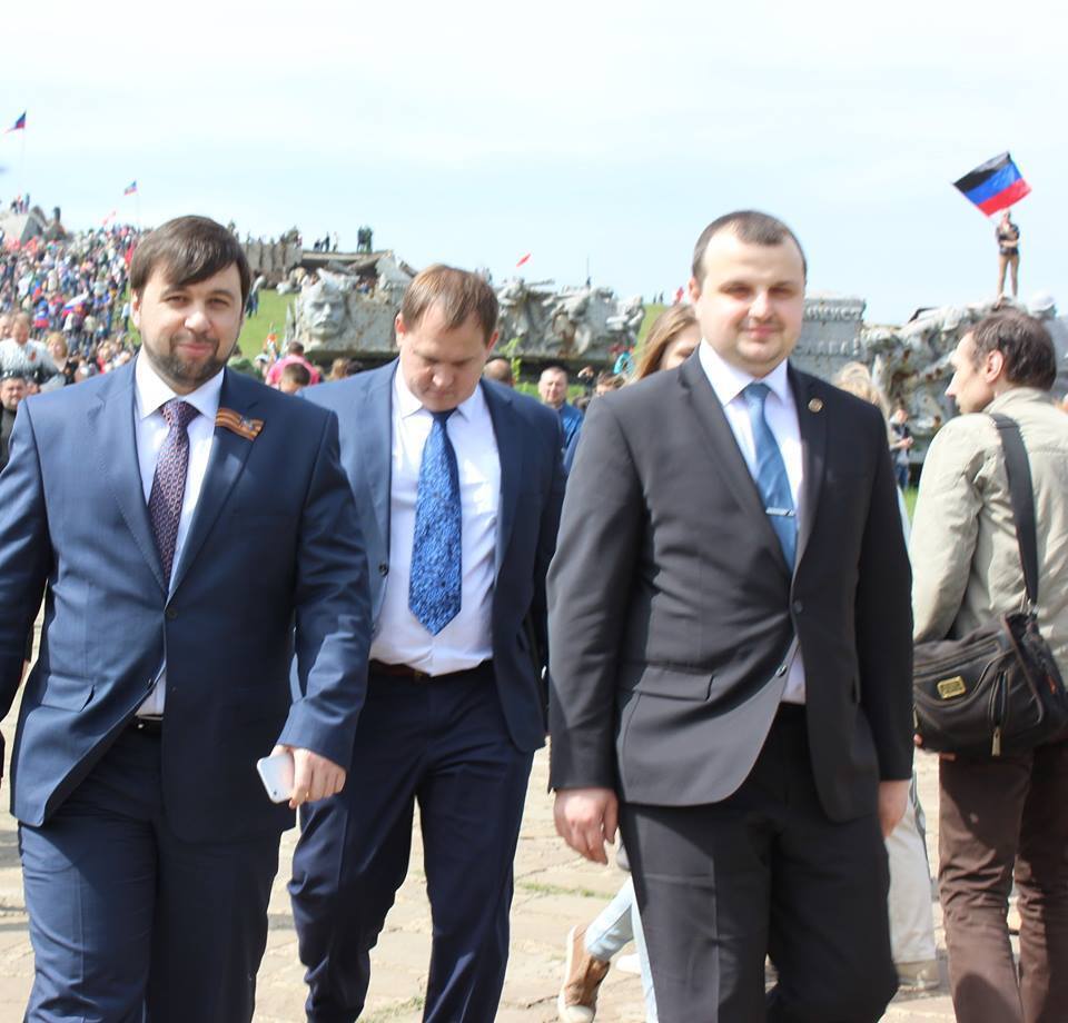 Главарь "ДНР" Денис Пушилин (слева) и его соратник Александр Лаврентьев (справа)
