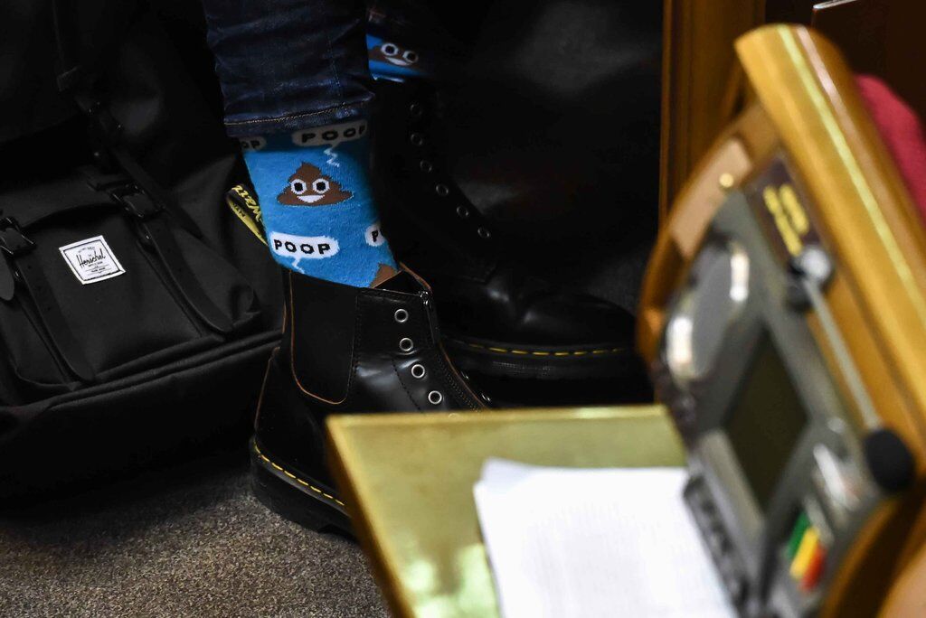 Шкарпетки ''в какашки'': Лещенка висміяли за дивне вбрання в Раді