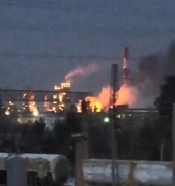 Пожар в Ангарске на заводе