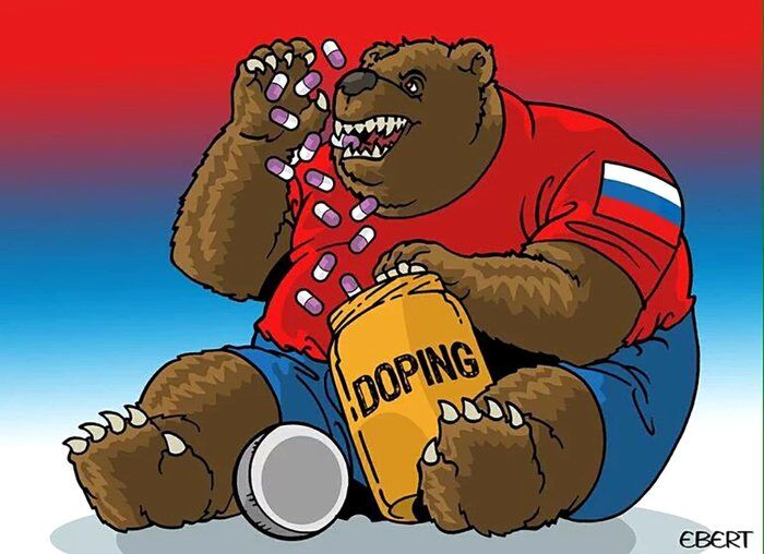 Взгляд карикатуристов на допинговую проблему в России