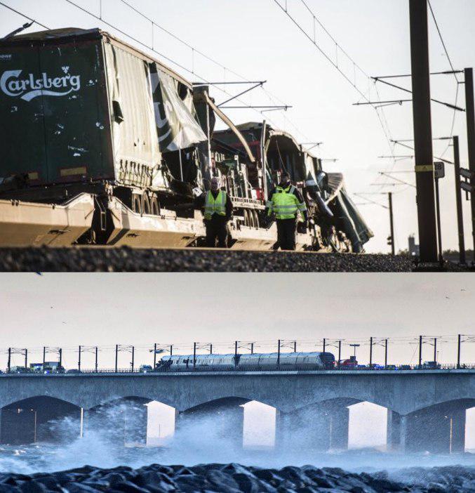 Авария поезда в Дании