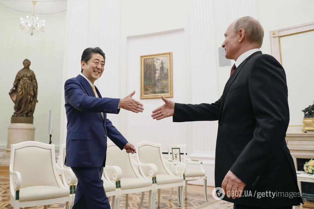 Синдзо Абе и Владимир Путин