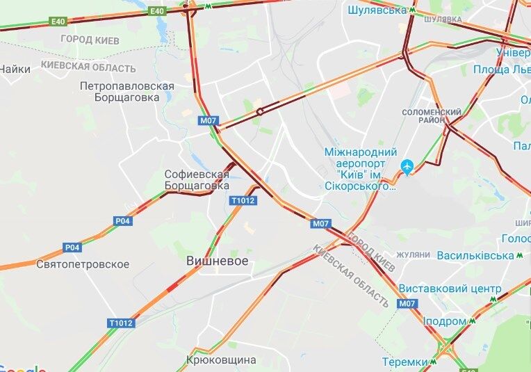 Пробки в Киеве 23 января