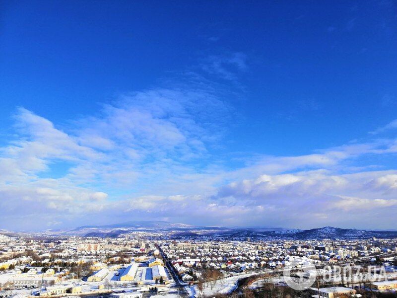 Зимнее Мукачево с высоты: яркие фото