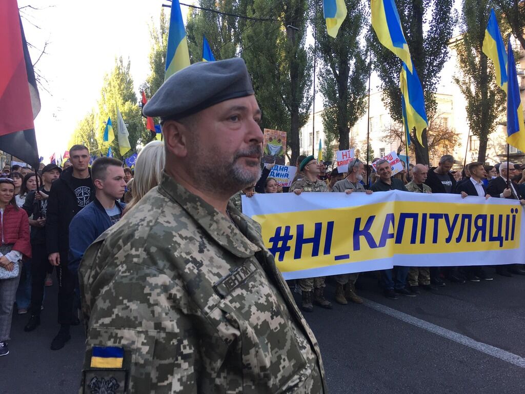 Гліб Бабич на акції "Ні капітуляції!" у Києві