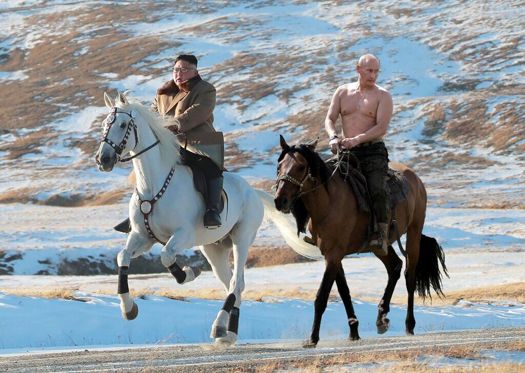Ким Чен Ын и Владимир Путин. Коллаж