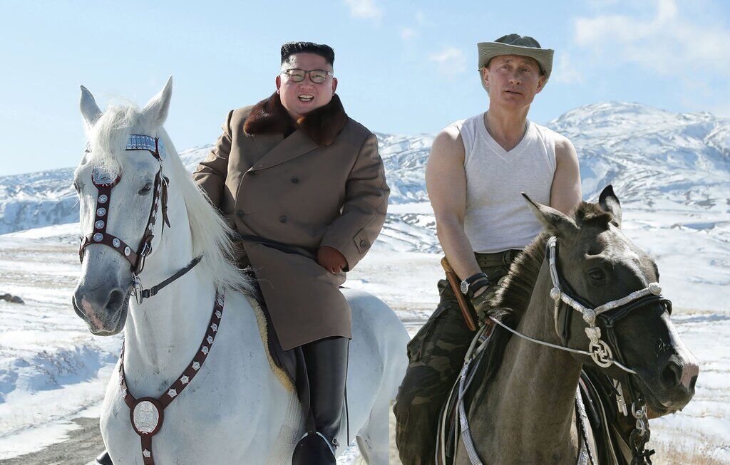 Ким Чен Ын и Владимир Путин. Коллаж