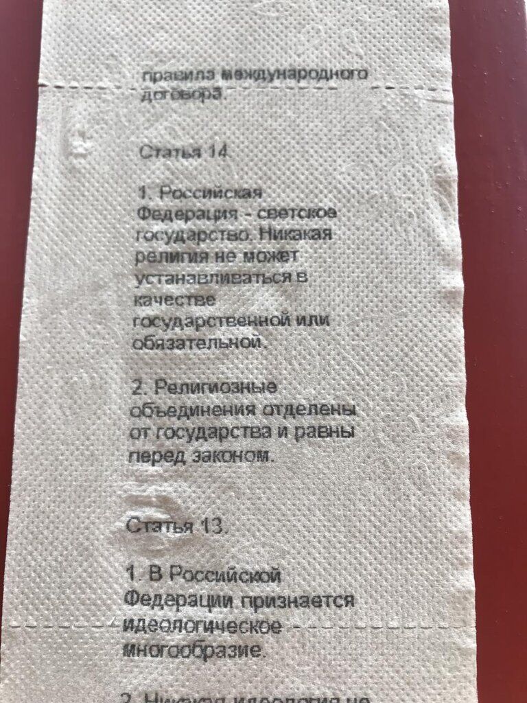 В России Конституцию напечатали на туалетной бумаге