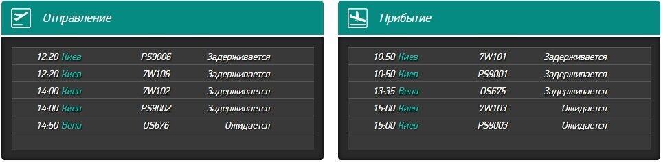 Расписание рейсов