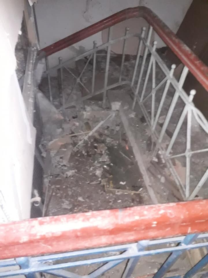 Последствия взрыва в Киеве в жилом доме