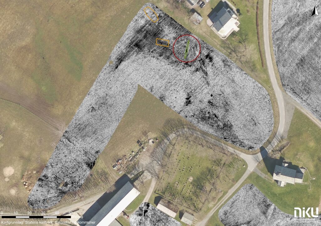 Корабель вікінгів і стародавнє поселення