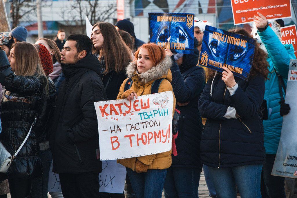Під дніпровським цирком пройшла масштабна акція протесту: фото