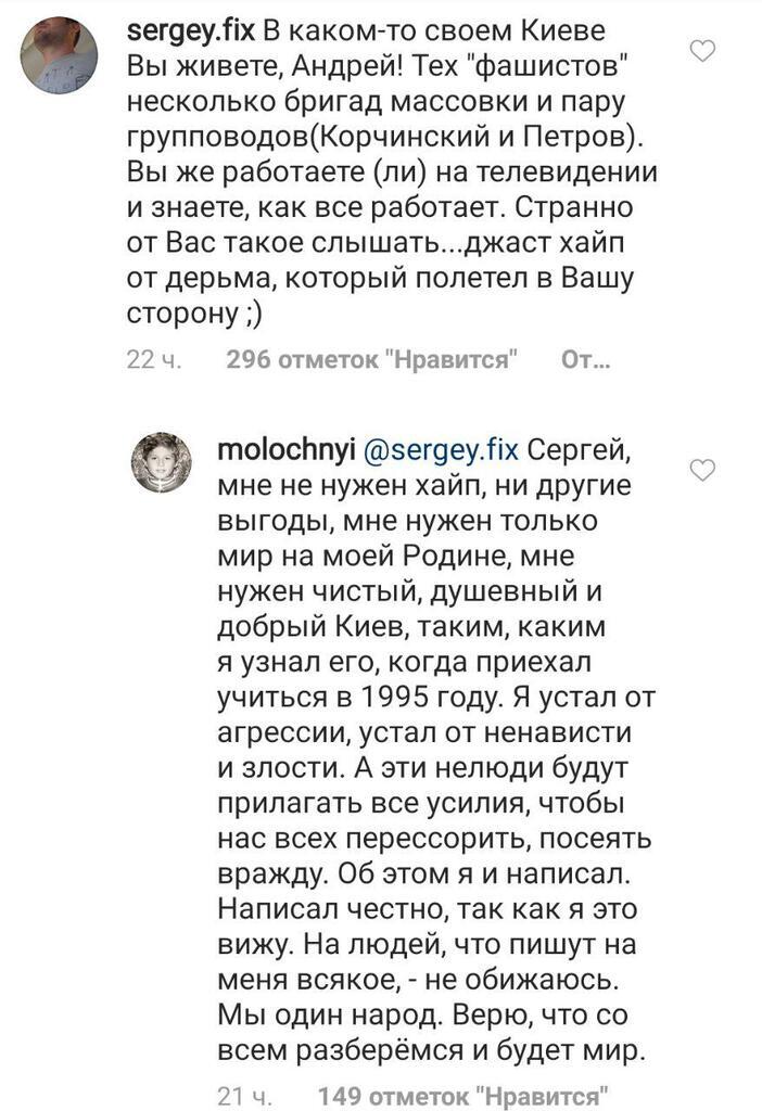 "Назвав речі своїми іменами": Молочний вперше відреагував на скандал з фашистами