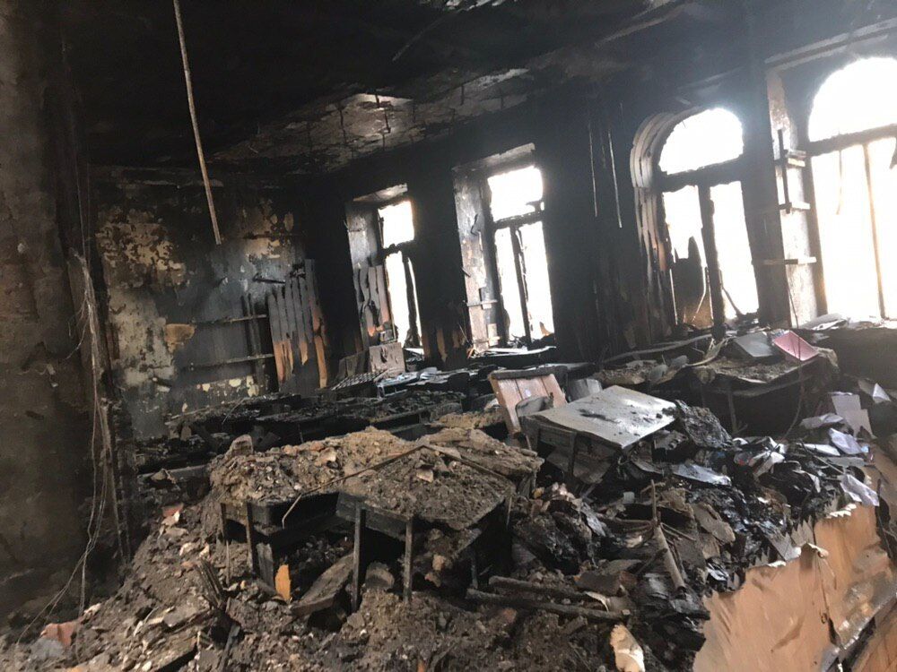 Последствия смертельного пожара в Одессе