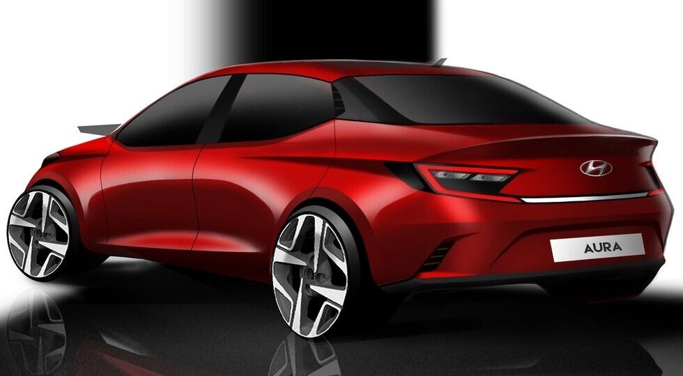Корма Hyundai Aura 2020 получила очень характерный дизайн