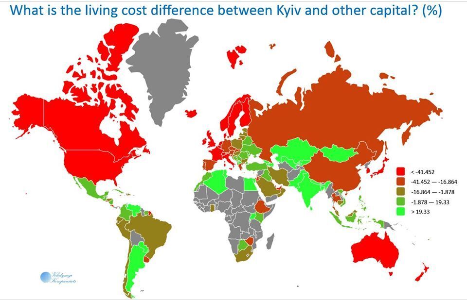 Обійшов 14 столиць: вартість життя в Києві порівняли з іншими містами світу. Інфографіка