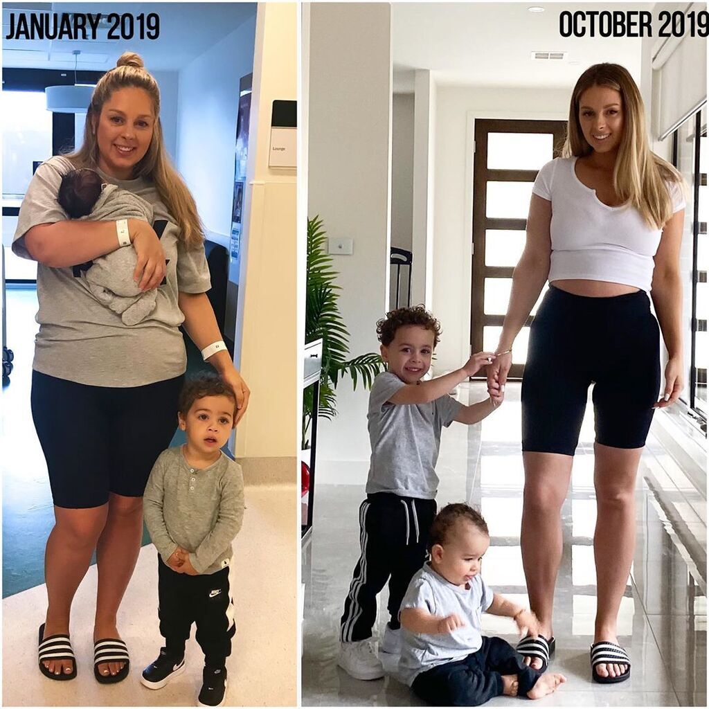 Еліша Бейкс - до й після народження дитини (-26 кг)