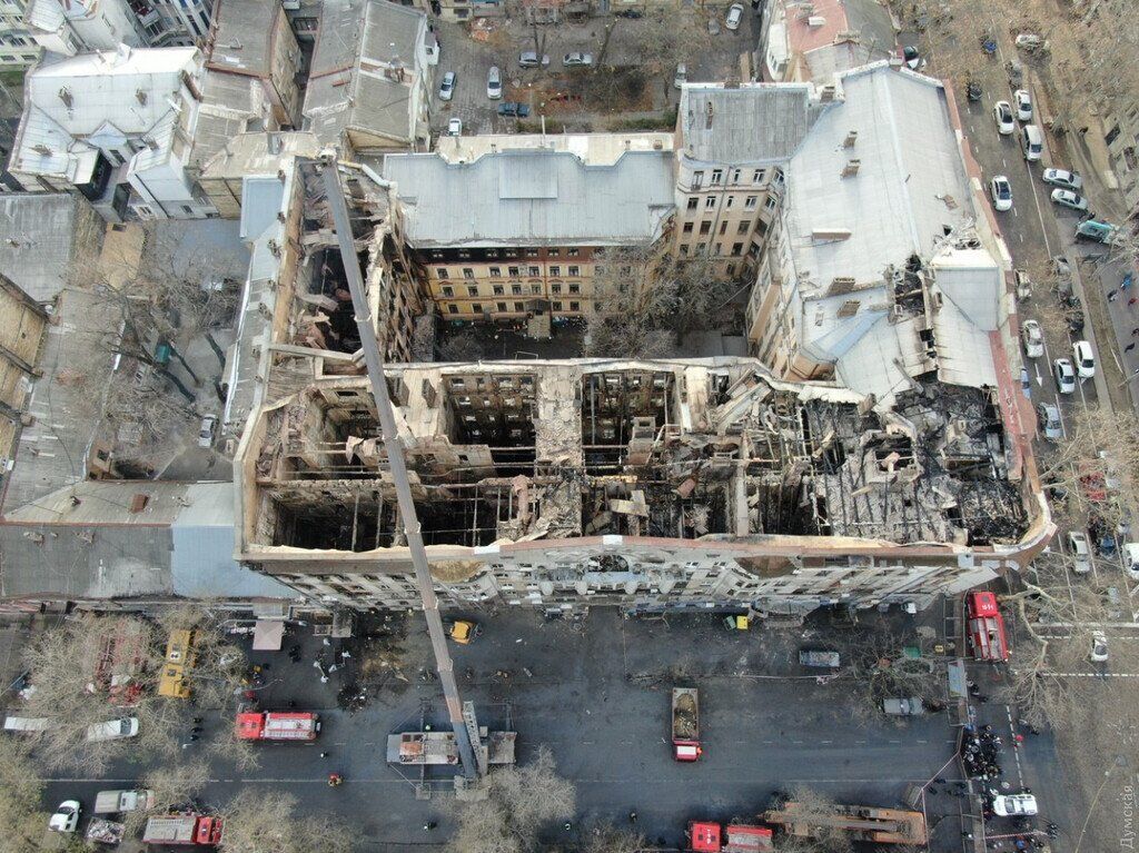 Как выглядит колледж в Одессе после пожара