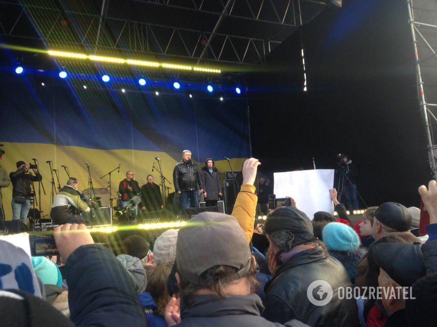 Петро Порошенко на акції "Червоні лінії для Зе"